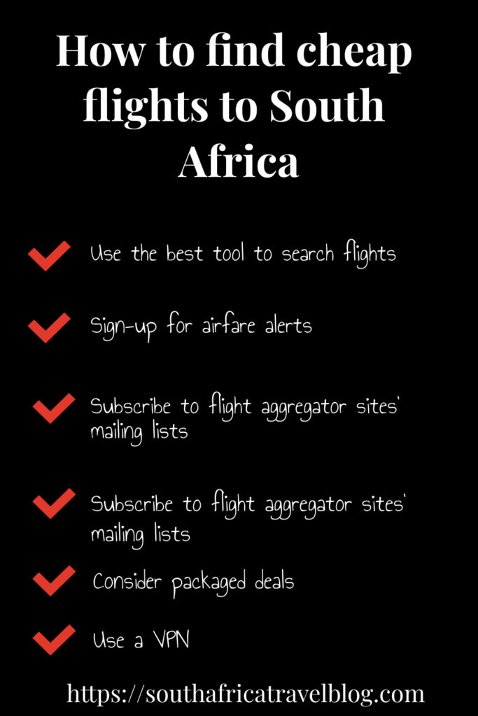 How to find cheap flights to South Africa