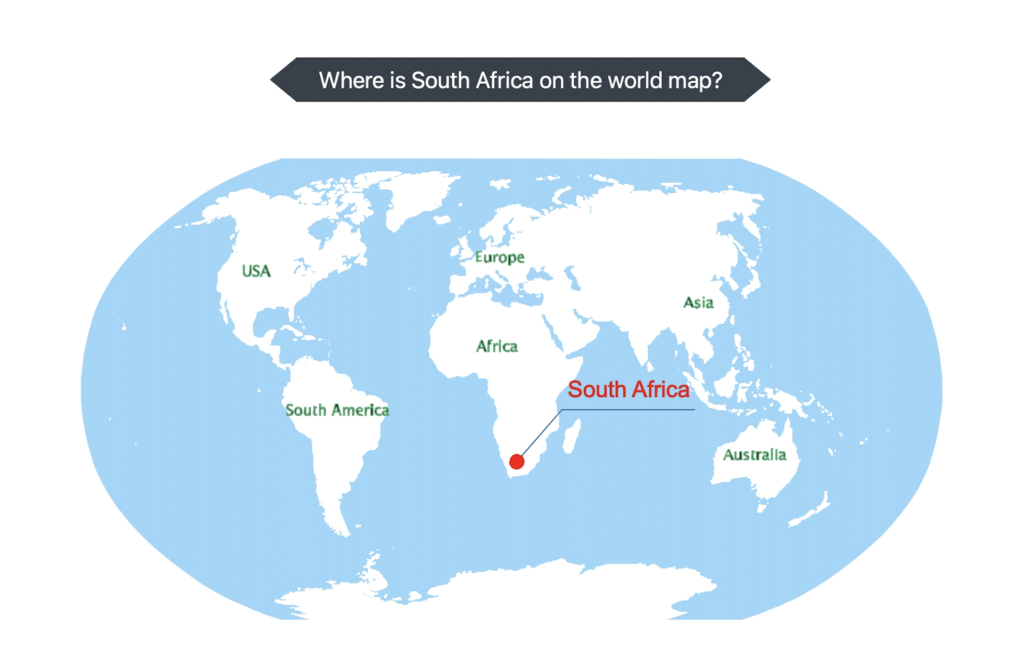 Where is South Africa located on world map