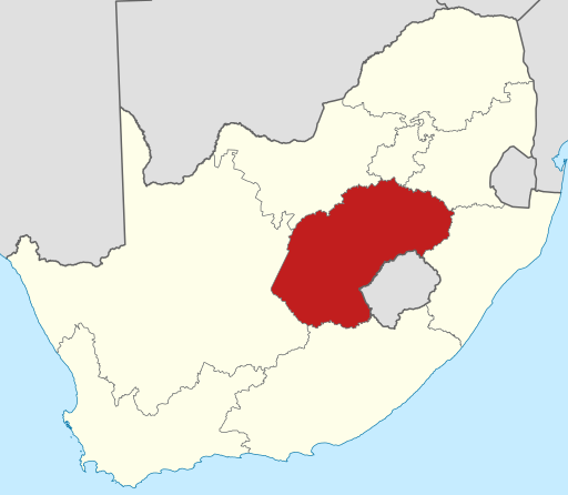 Map of the Free State Province of South Africa