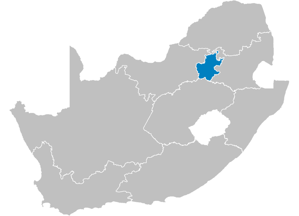 Map of the Gauteng Province of South Afrca