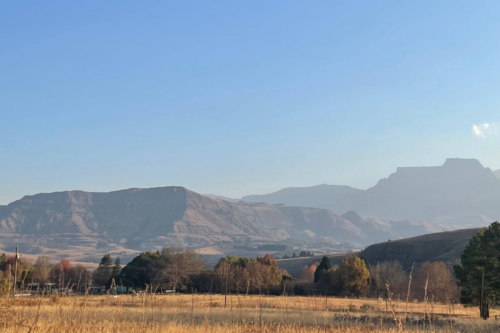 The central Drakensberg mountains in Winter