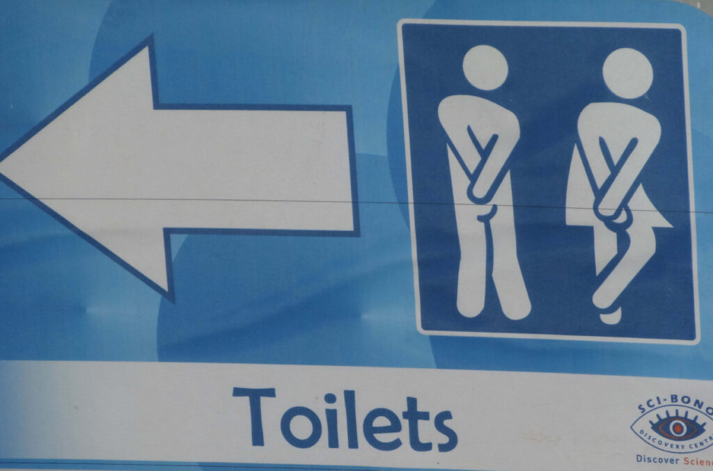 Toilets sign at the Sci Bono Discovery Centre